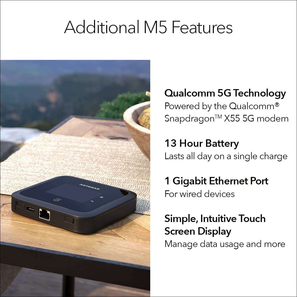 NETGEAR Nighthawk M5 5G Mobile Hotspot with WiFi 6 (MR5200) Ultrafast 5G Wireless Hotspot Router | Works Best with AT&T and T-Mobile | Connects Up to 32 Devices | Secure Wireless Network Anywhere 6