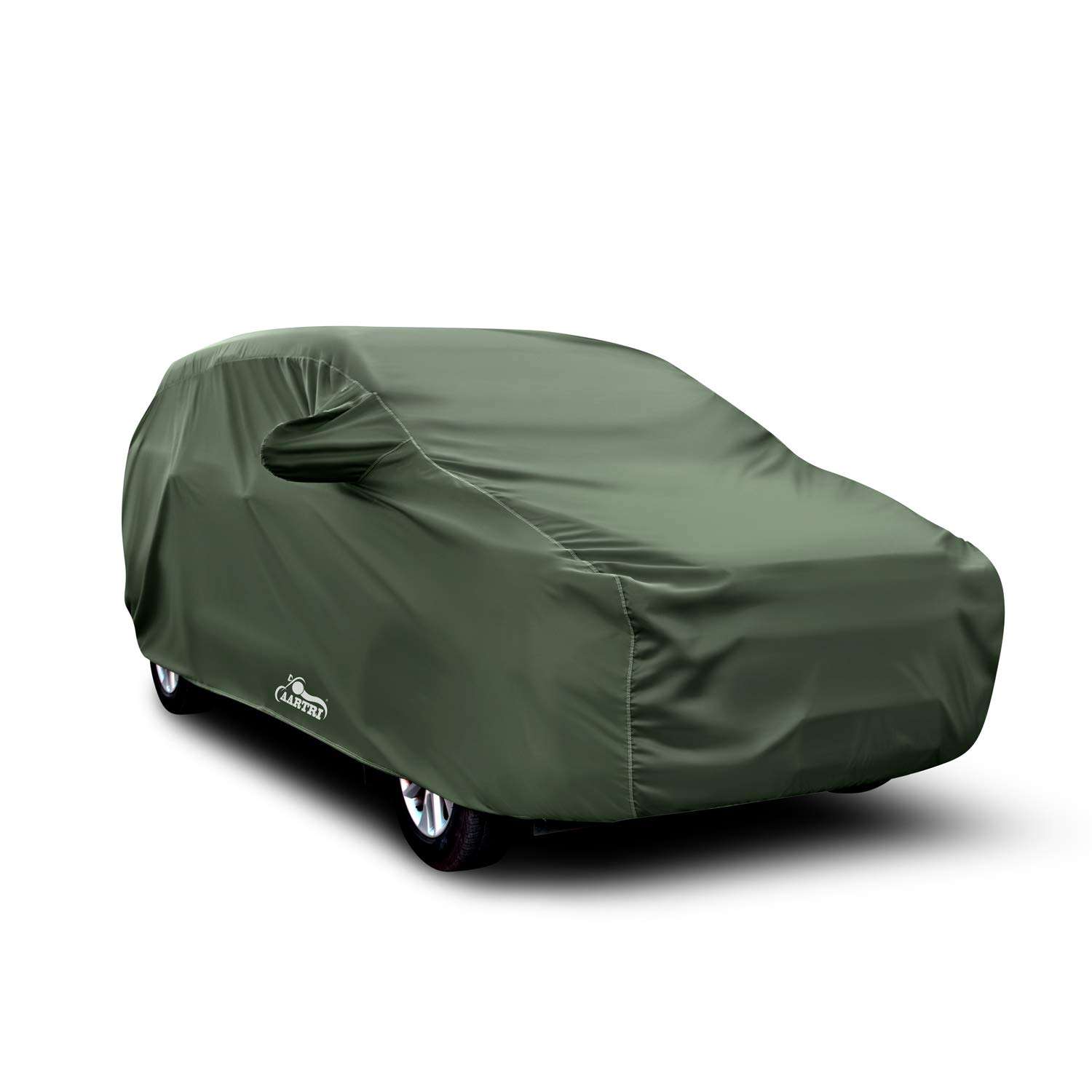 XG Brand 6X6 Material Fabric 100% Waterproof Car Cover for Tata Sumo (Dark Green with Mirror Pockets) 3