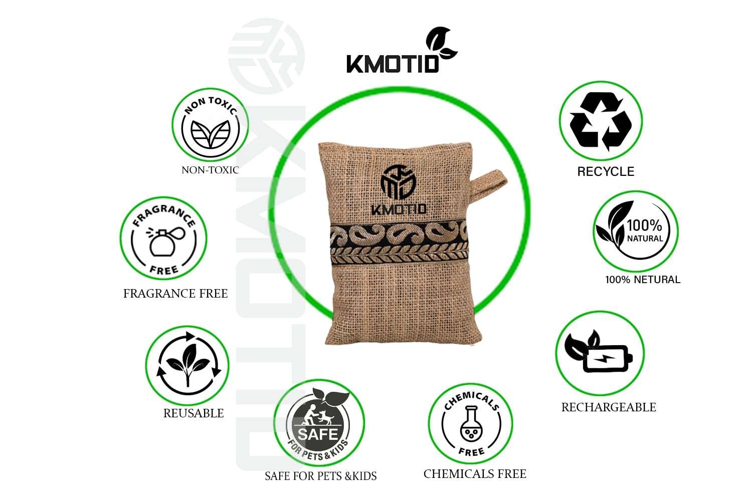 Non Electric Air Purifier Natural Activated Grenual Coconut Carbon Bag to Remove Odor and Moisture from Refrigerator, Shoes,Car,Wardrobe,Kitchen [ 250gm ] 4