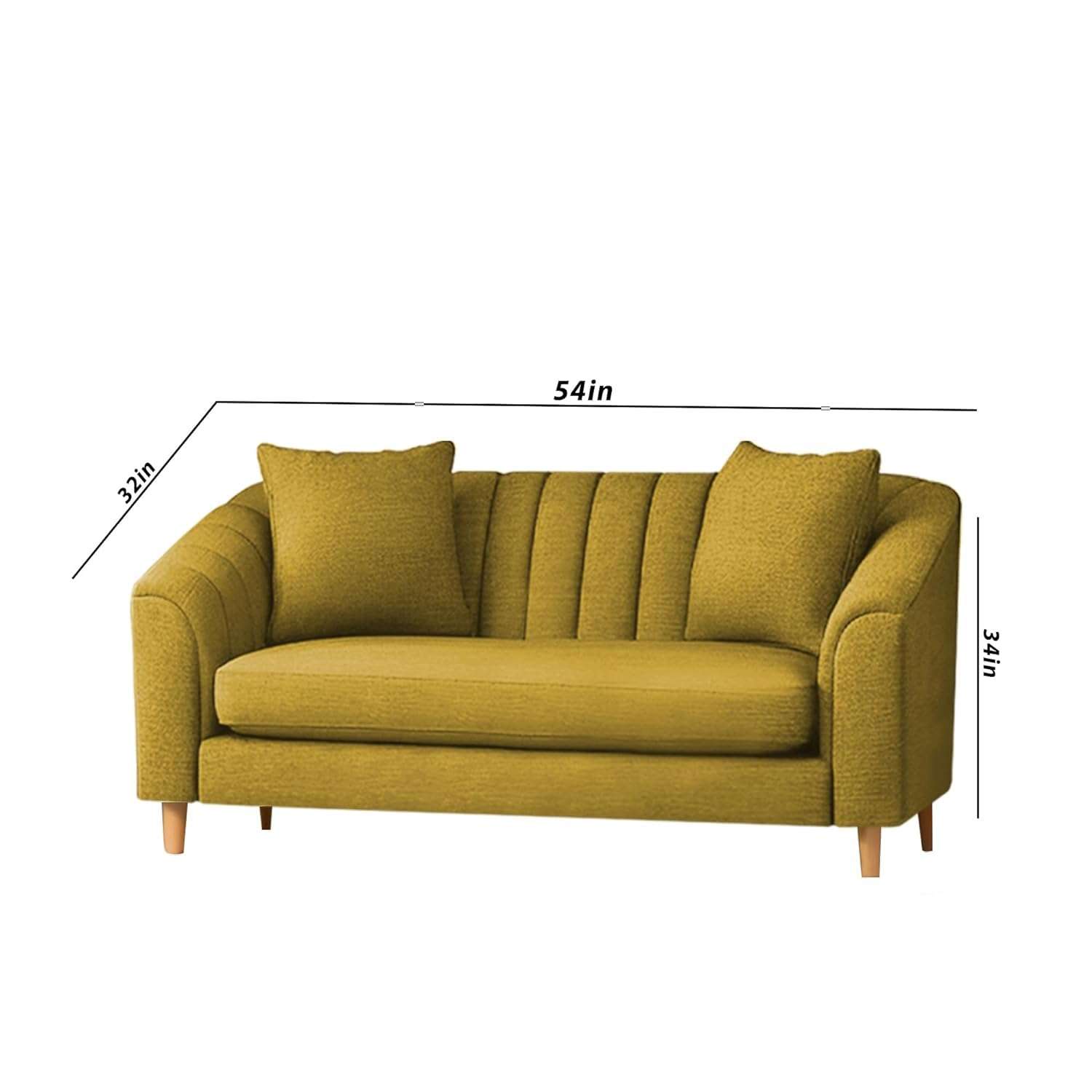 Casaliving Doraldo 2 Seater Sofa Set for Living Room (Yellow Colour Fabric) Premium Fabric Sofa… 3