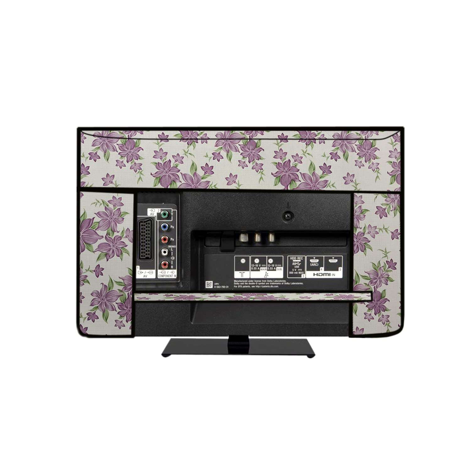 wellhome decor Furnishing Multicolor Printed 40 Inches LED TV Cover fit with Transparent Polythene Layer (All Models) 6