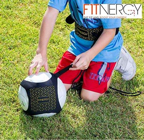 F1TNERGY Soccer Kick Ball Hands Free Solo Trainer by Adjustable Waist Belt Fits Ball Size 3,4 & 5 - Throw Football Practice Training Skills 2