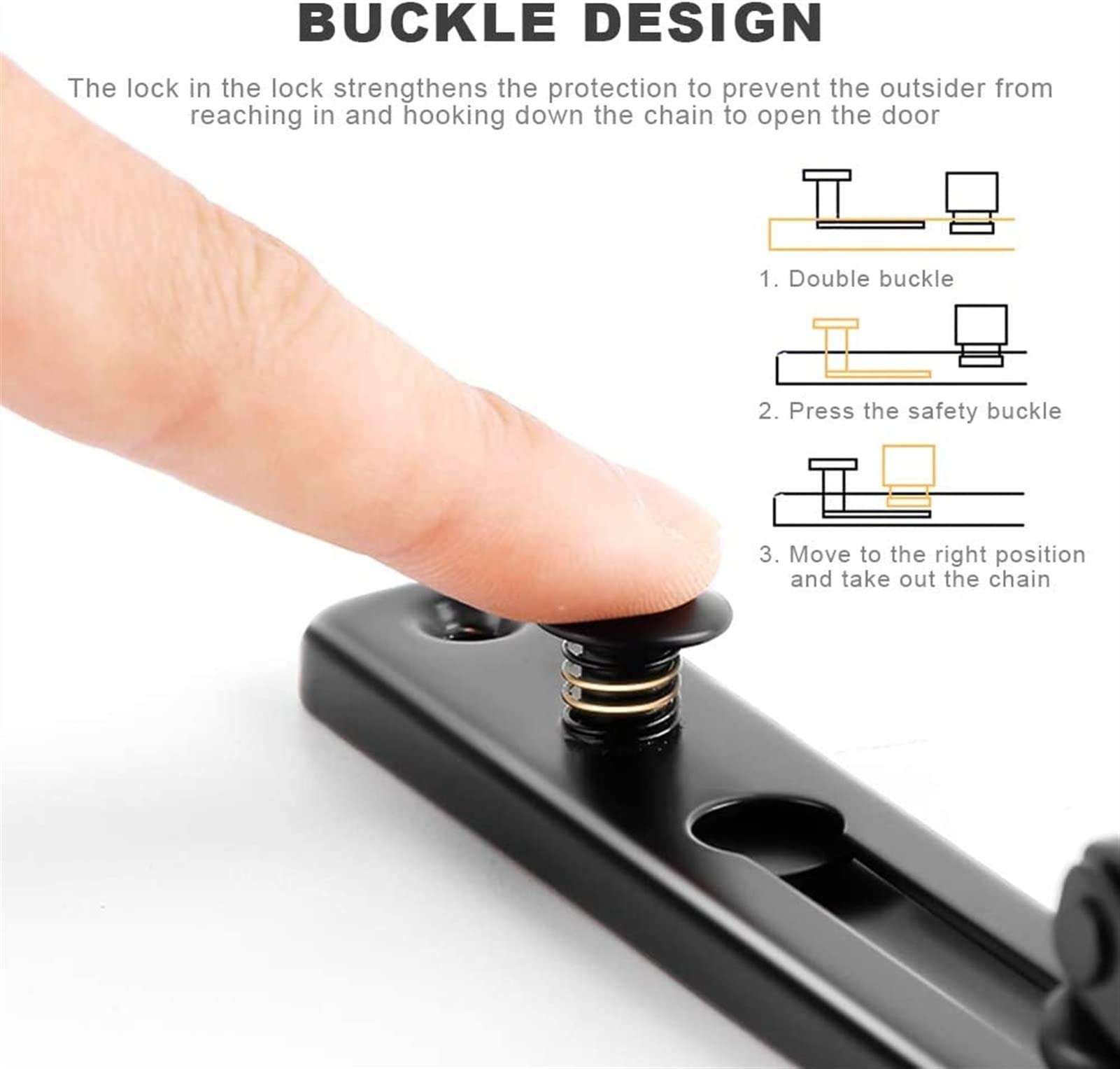 Door Chain Lock,Chain Safe Buckle,Latch Safety Limiter,Door Chain Home Hotel Door Bolt Anti-Theft Door Security Chain Door Lock Anti-Theft Buckle Door Latch Lock 6