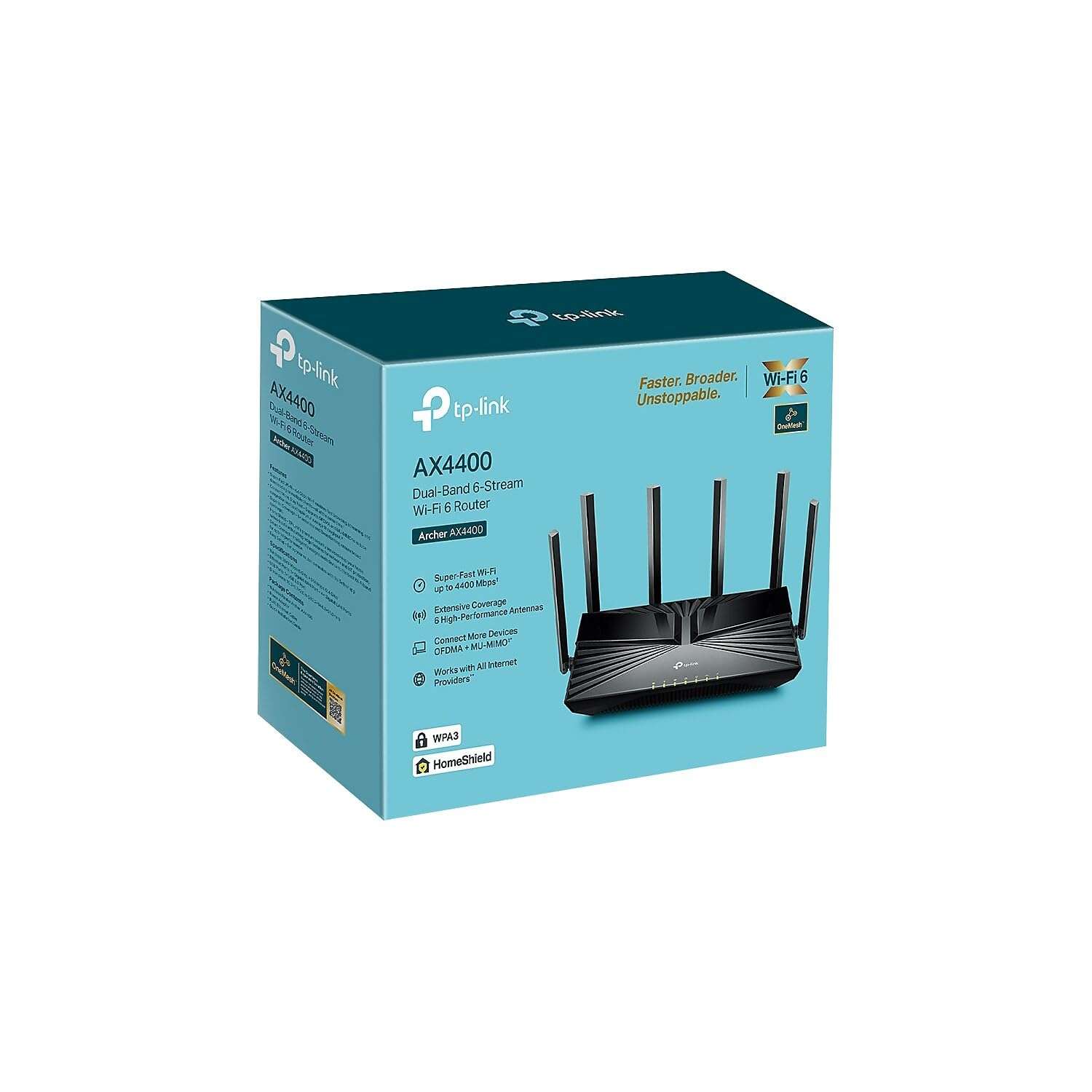TP-Link Archer ax4400 Wireless and ethernet Router, 5 Ports, Dual-Band 2.4 ghz/5 ghz 3