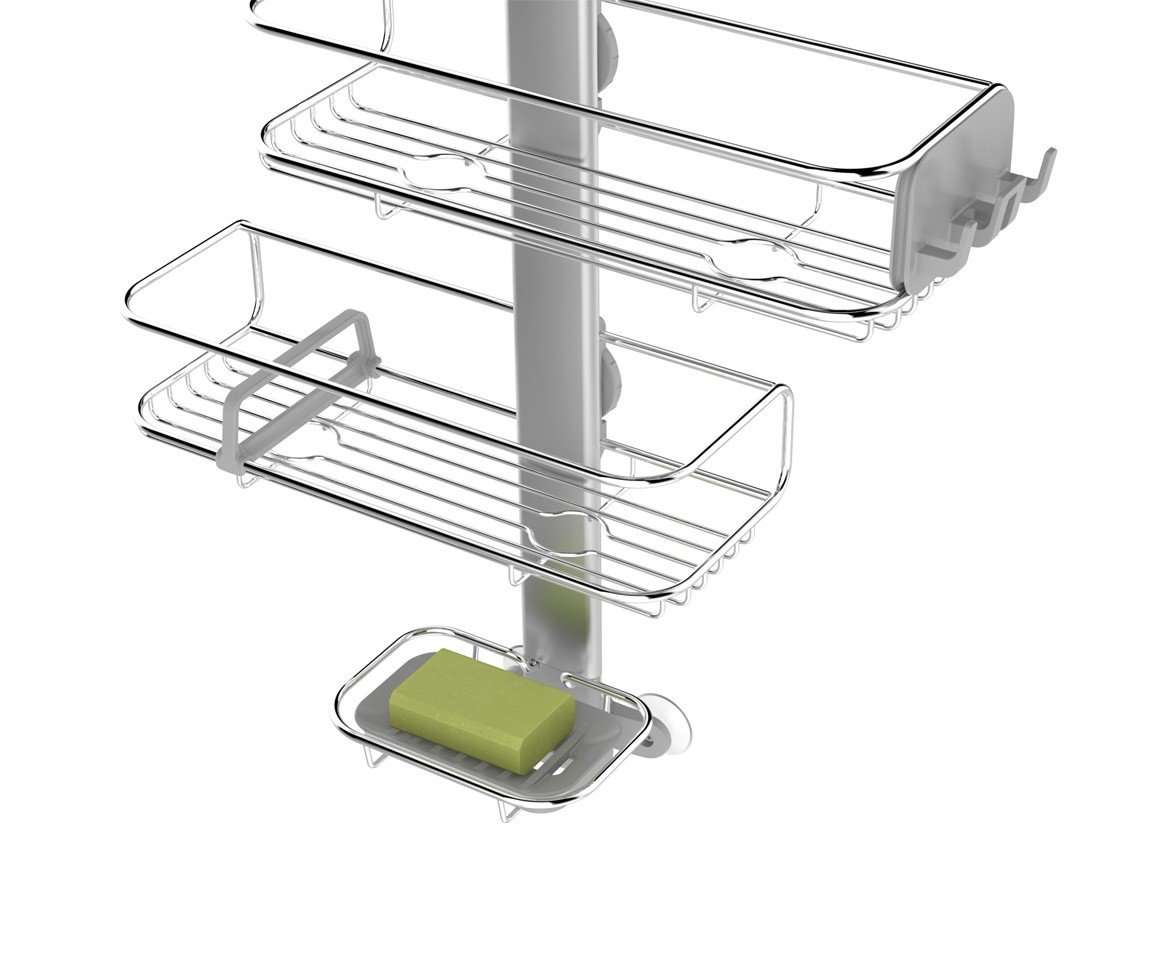 simplehuman Adjustable Shower Caddy, Stainless Steel and Anodized Aluminum 5