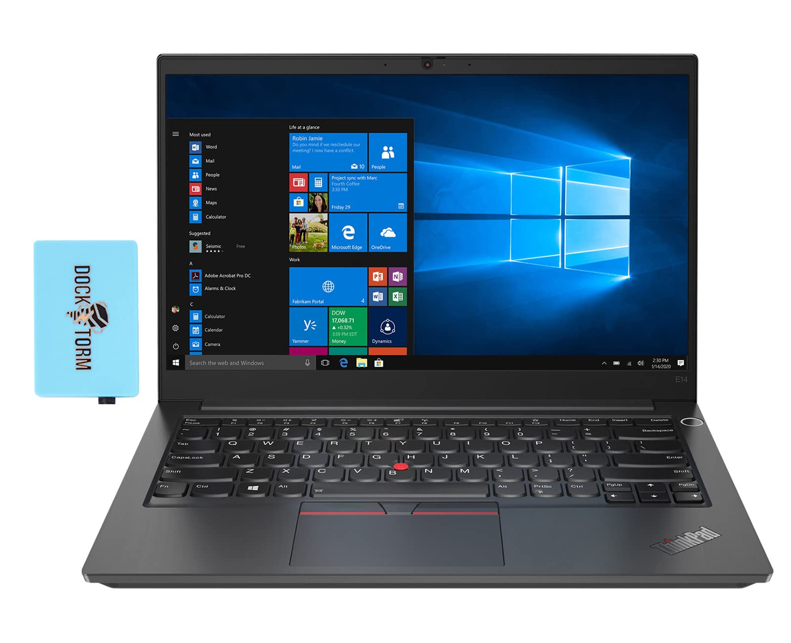 Lenovo ThinkPad E14 Gen 2 FHD IPS Business Laptop (AMD Ryzen 5 4500U 6-Core, 24GB RAM, 1TB PCIe SSD, AMD Radeon, 14.0" (1920x1080), WiFi 5, Bluetooth 5.1, Webcam, 1xUSB 3.2, Win 11 Pro) with Hub 1