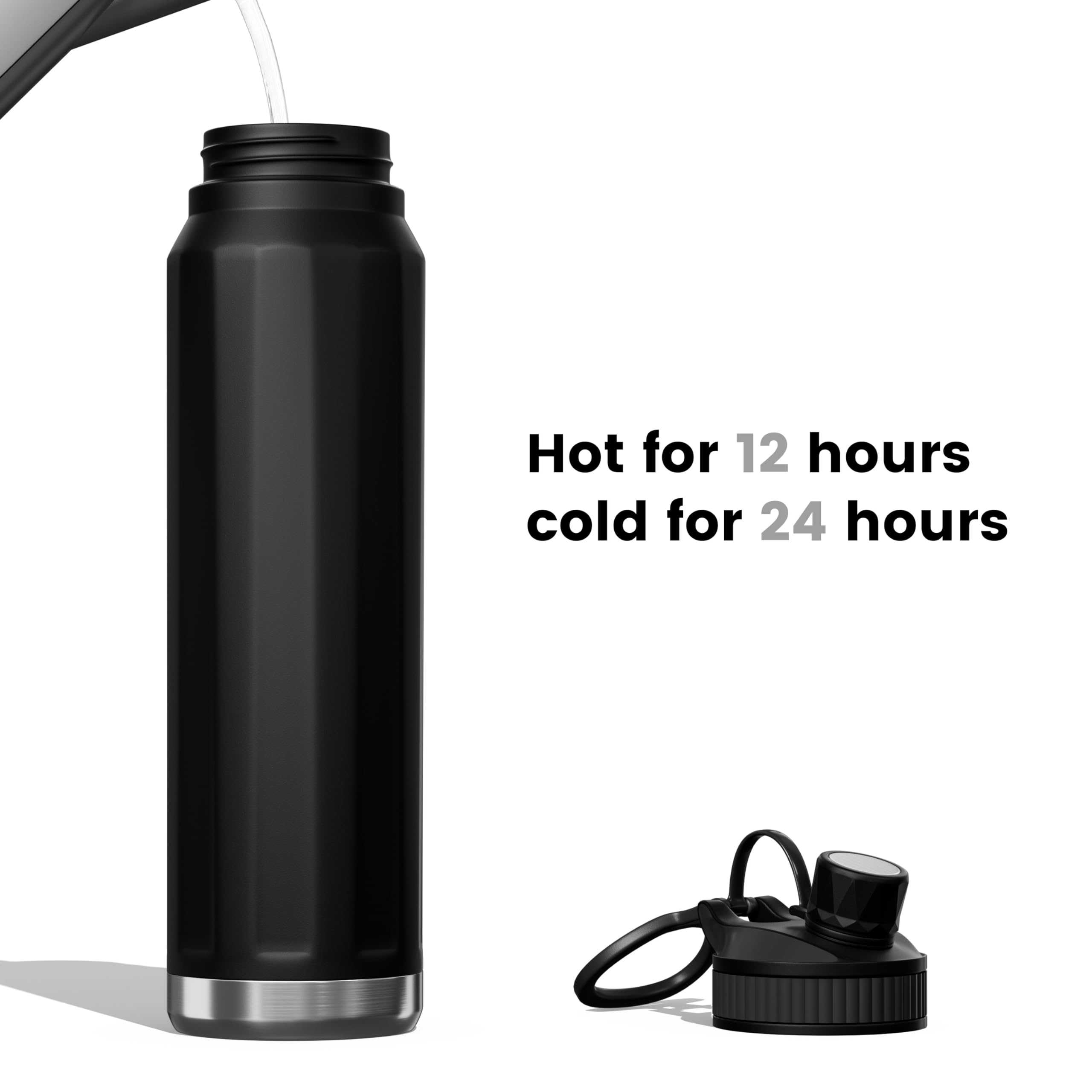 Proarea 27oz Tumbler with Handle and Straw Lid Insulated Stainless Steel Water Bottle with Straw for Sports and Travel, Sports Water Cup Flask for Men, Women & Kids (Black) 5