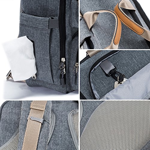 SoHo Diaper Bag Backpack 3PC Essentials - Gray 6