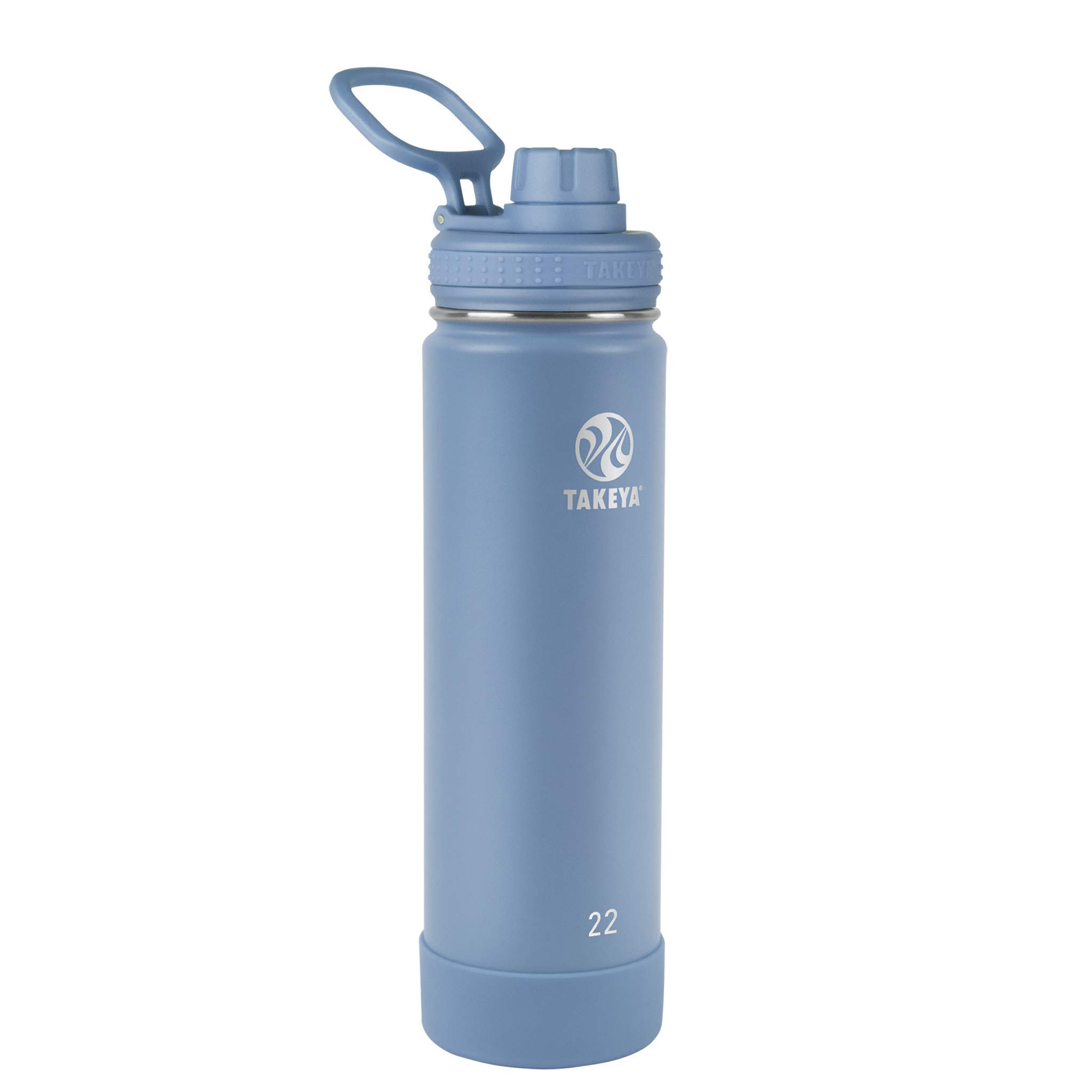 Takeya Actives 22 oz Vacuum Insulated Stainless Steel Water Bottles with Spout Lid Bundle - Teal and Bluestone 5
