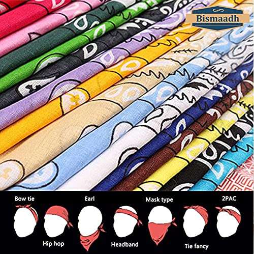 BISMAADH Multi-purpose Headwear Headband Paisley Bandanas – Unisex Novelty Headwrap, Facecover Pack of 3 6