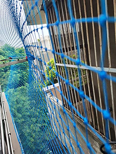 Vego UV-Stabilized HDPE Anti Bird Net/Garden Net/Pigeon Net/Monkey Safety Net 25 mm Hole (95x10 Ft =950 SQRFT) Color Blue 3