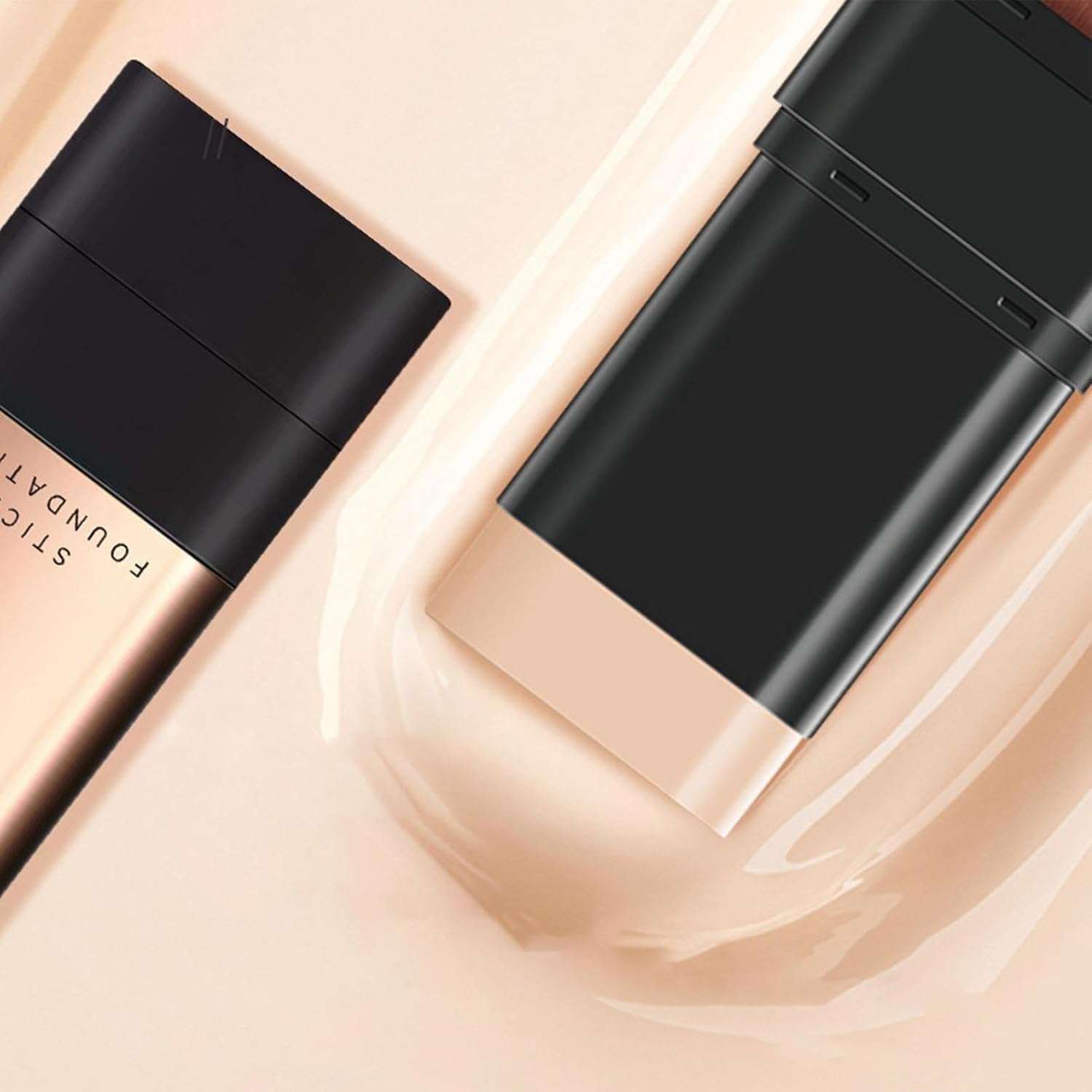 Stick Foundation, Creamy Coverage Makeup, Black and Rose Gold (BASE) 6