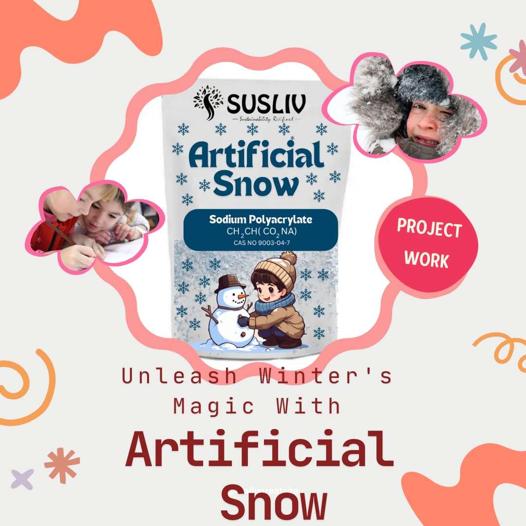 SUSLIV Artificial Snow Powder Artificial Snow, Instant Snow Powder, Snow, Sodium Polyacrylate, Slush Powder, Snow Making Kit, Toys for Kids (50 Gram) 6