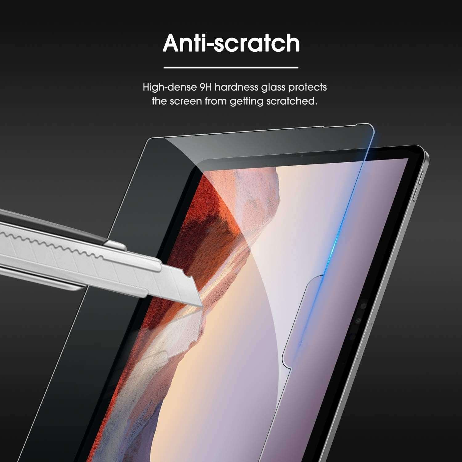 OMOTON Screen Protector Compatible with Surface Pro 7 Plus/Surface Pro 7/Surface Pro 6/ Surface Pro 5/Surface Pro 4 - [Tempered Glass] [High Responsivity] [Scratch Resistant] [High Definition] 3