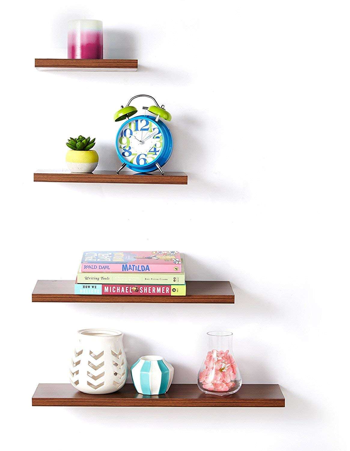 A10 Shop Delta S1 Home Decor Wall Shelf/Rack-Set of 4 (Matt Finish) (Walnut) 4