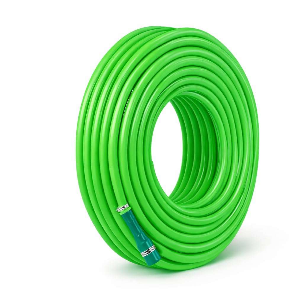 PulGos 15 Meter Pack of 1 Heavy Duty PVC Garden Hose Pipe with Tap Adapter & 3 Clamps | Flexible, Latex core, Leak-Resistant Water Pipe for Gardening, Car Washing, Lawn Care & Outdoor Use (Green) 3