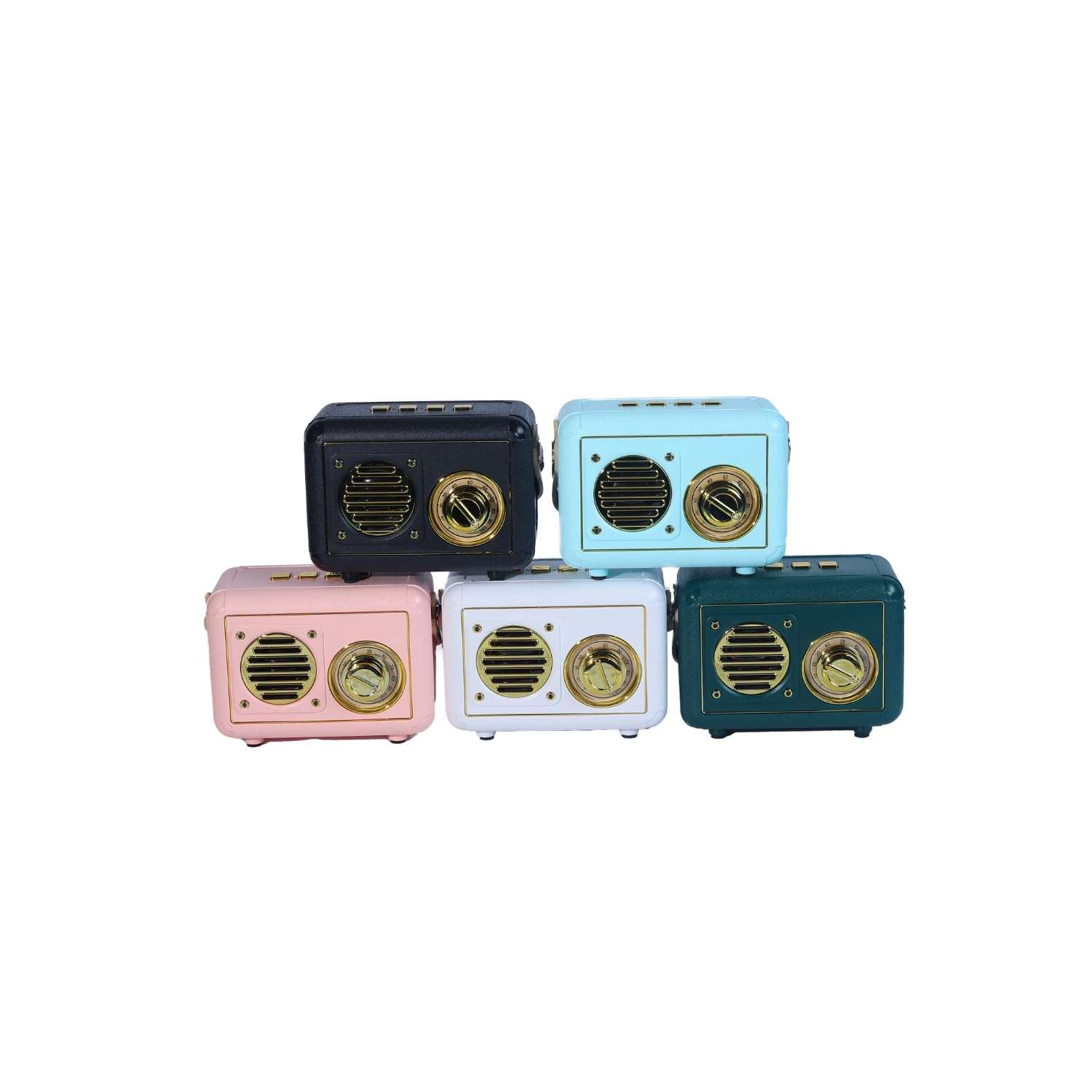 Vintage Radio Retro Bluetooth Speaker,Old Fashioned Classic Style,Enhanced Bass Retro Wireless Vintage Speaker with TF Card Slot,for Travel, Home, Beach, Kitchen - Teal 5