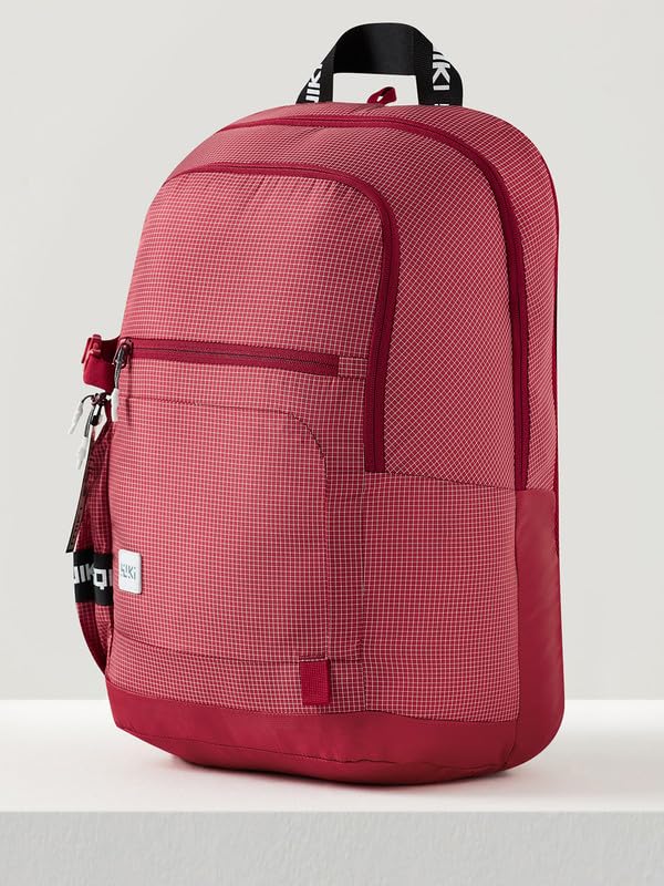 Wiki Polyester 30.5L 2 Compartments Backpack/Bag For Boys and Girls Kids | Spacious Lightweight Bag with Comfortable Padded Shoulder Strap(12976_Red) 3