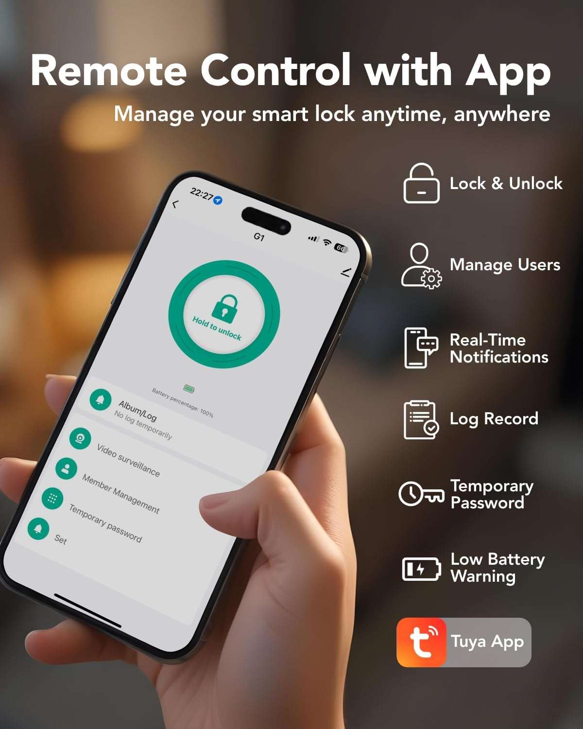 Devo G1 Video Smart Lock with Camera & Doorbell, 6-in-1 Fingerprint Keyless Entry Door Lock for Front Door, App Remote, Auto Locks, Wi-Fi Smart Deadbolt, Easy Install, Waterproof, Black 4