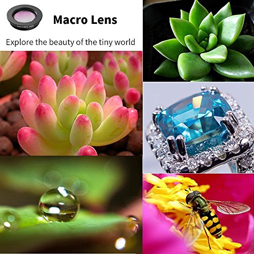 Apexel APL-DG10 10 in 1 Cell Phone Camera Lens Kit Wide Angle Lens & Macro Lens+ Fisheye Lens+Telephoto Lens+CPL/Flow/Radial/Star Filter+Kaleidoscope 3/6 Lens for iPhone Samsung Sony, Black 5