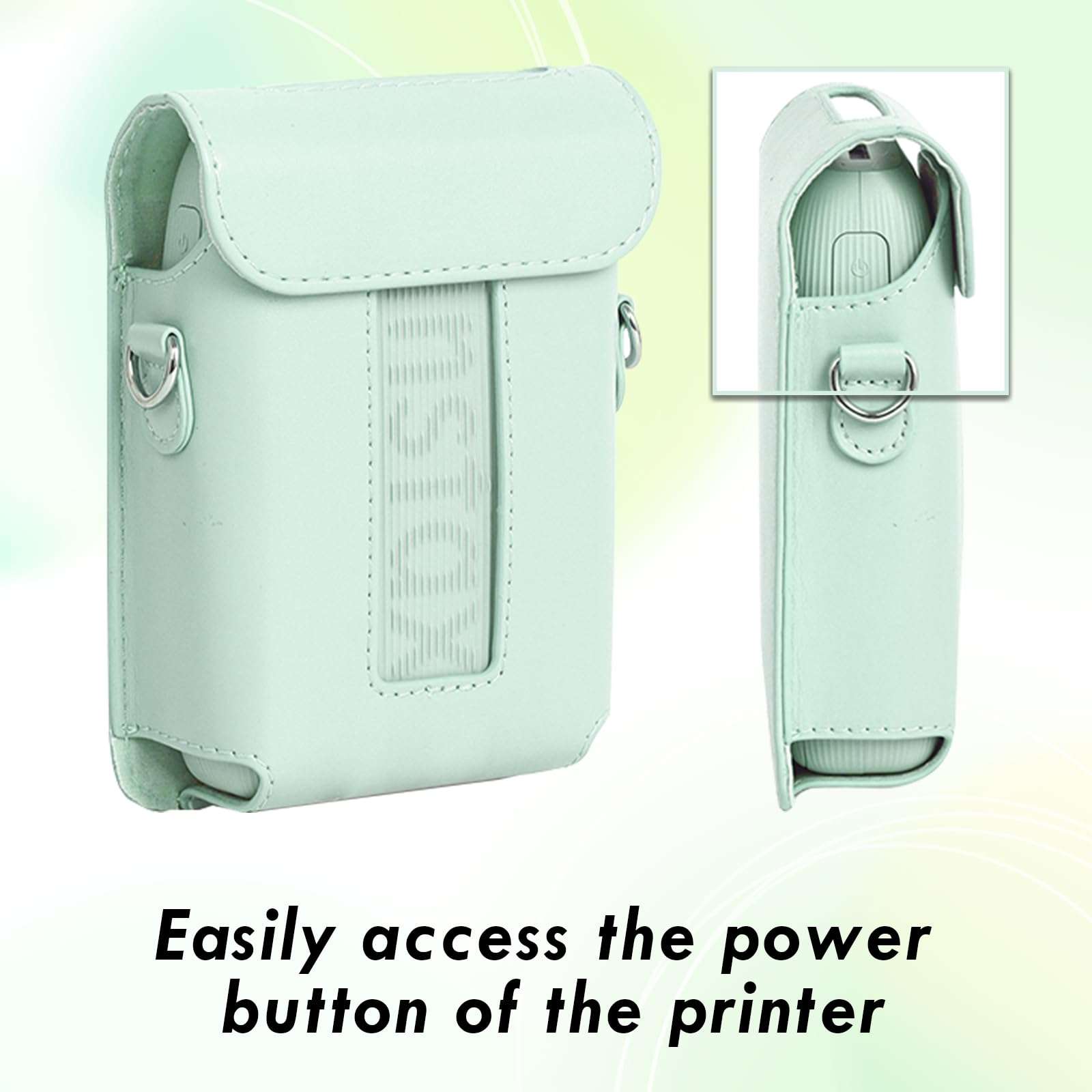 Rieibi Mini Link 3 Case - Protective Case For Fujifilm Instax Mini Link 3 Smartphone Printer, Cover For instax mini Link3 case with Shoulder Strap, For Smartphone Printer PU case 5