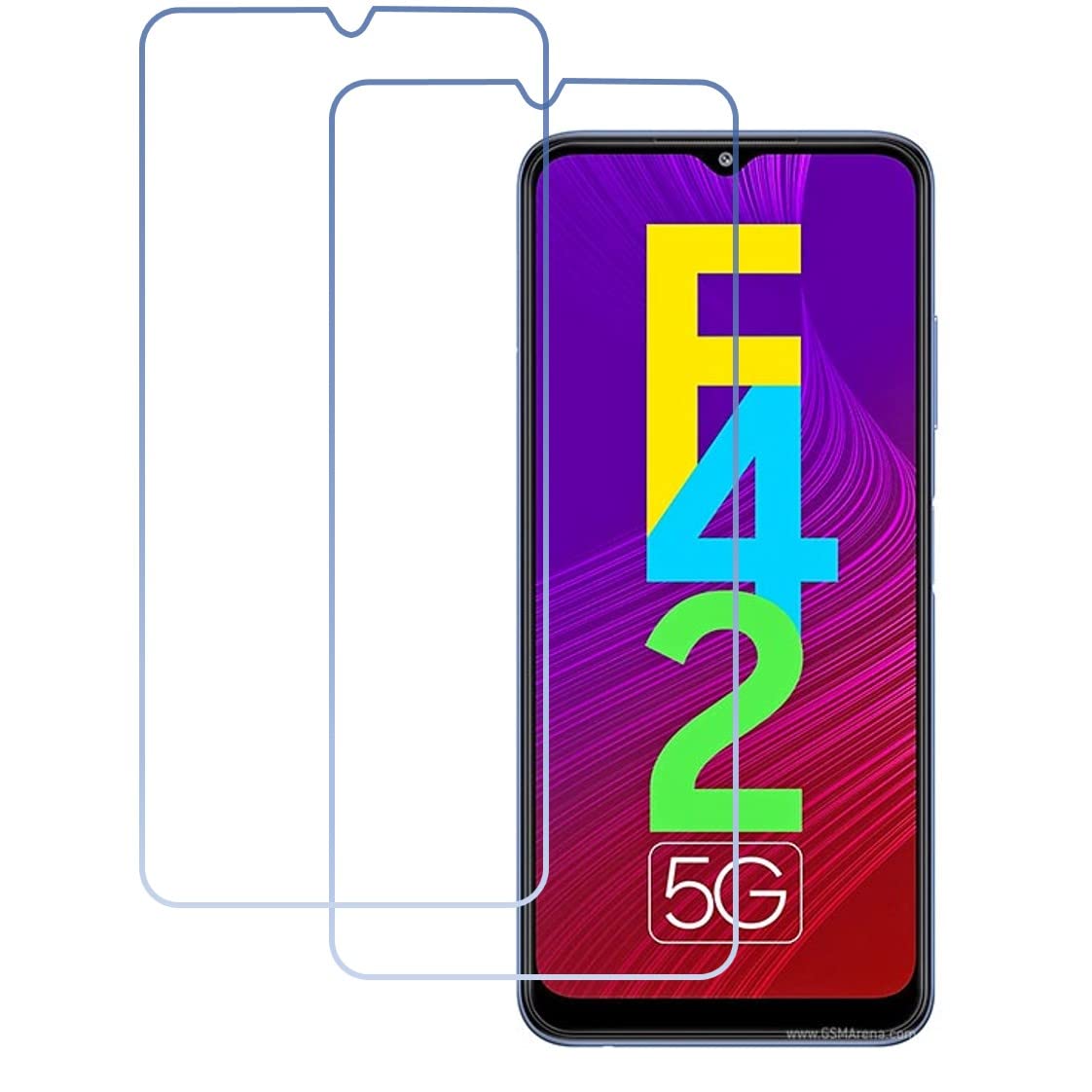 DVTECH? (Pack of 02) 9H Ceramic Matte Fingerprint resistant Flexible High Glossy Screen protector for Samsung Galaxy F42 (Not a Tempered glass) 1