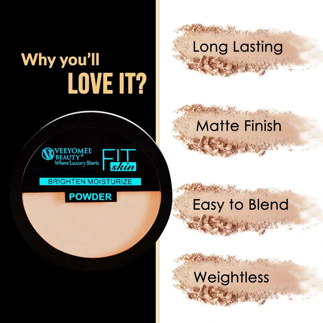 Adbeni Brighten Moisturize Compact Powder with Light-Diffusing Particles for a Flawless, Long-Lasting, Oil-Control, Translucent Setting Powder for All Skin Tones, Shade-02, 20gm 5