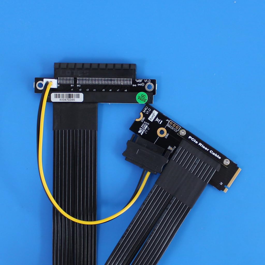 JMT 64G/BPS M.2 NVMe to x8 PCIe4.0 Extension Cable GEN4 Adapter Compatible with M2 NVME 2230 2240 2260 2280 SSD (M48UF,15CM) 4