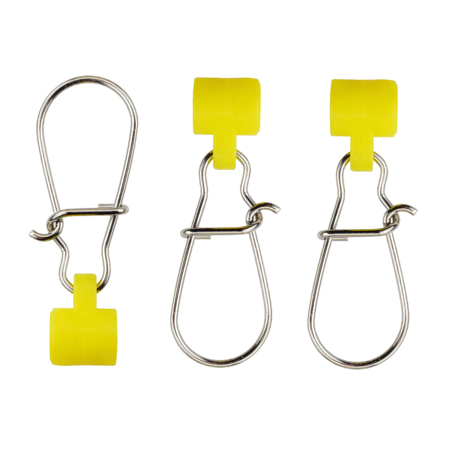 10/25/50/100 Packs Fishing Line Slide with Double Lock Snap Duty Sliders Yellow Size 6# Length：1.73INCH (100pcs) 1