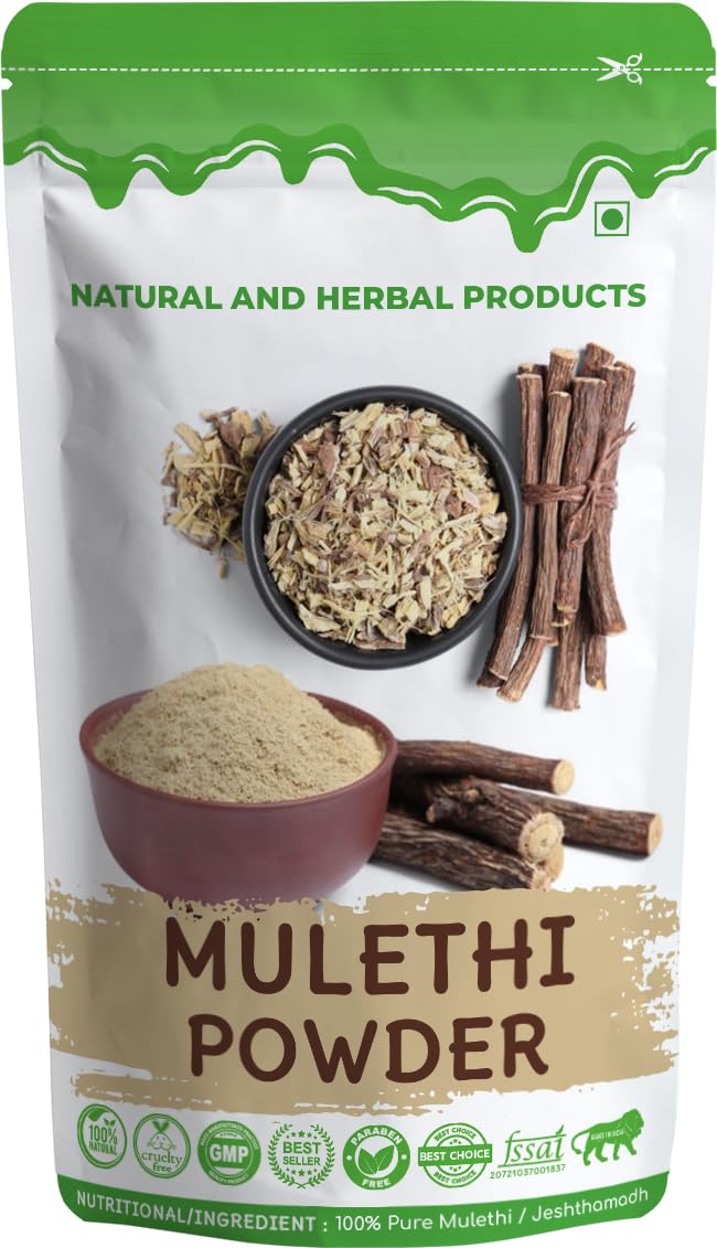Mulethi Powder for Skin Whitening Face, Herbal Hair Thicker for Men and Women/Edible/Drinking/Eating/Skin Care & Anti-Ageing/Body/Jeshthamadh, Pimple(100Gram) Yashtimadhu powder for face