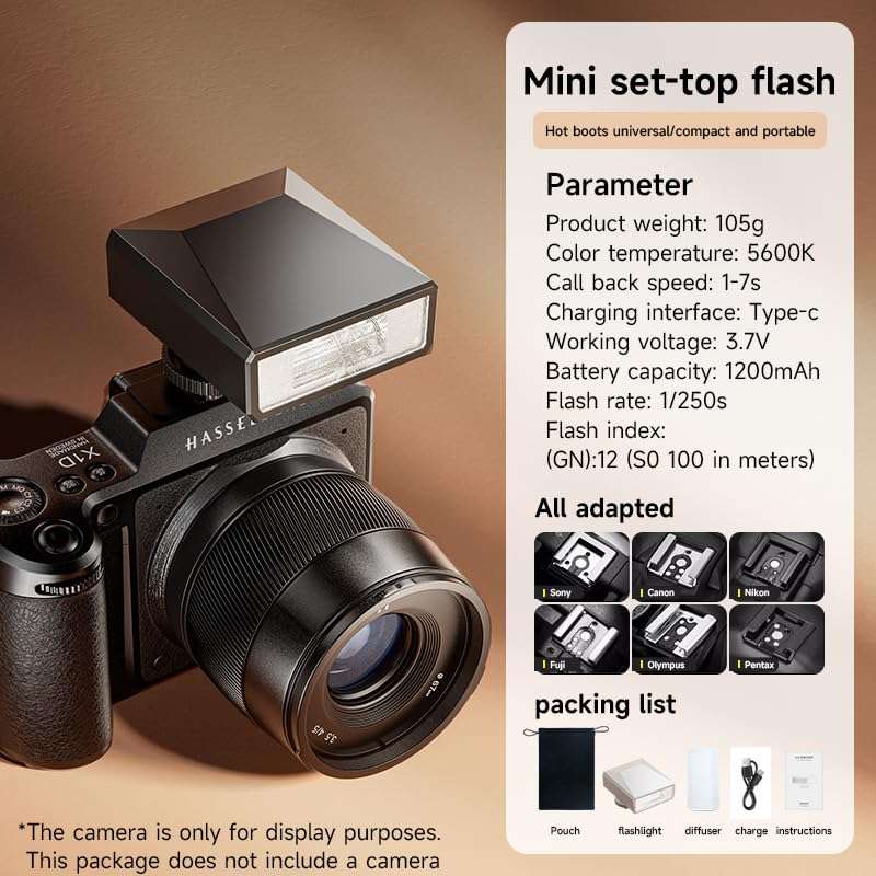 Mini Camera Flash GN12 CCT 5500K Manual Speedlight for Canon,Sony,Nikon,Fuji,Olympus,Pentax Camera. 4