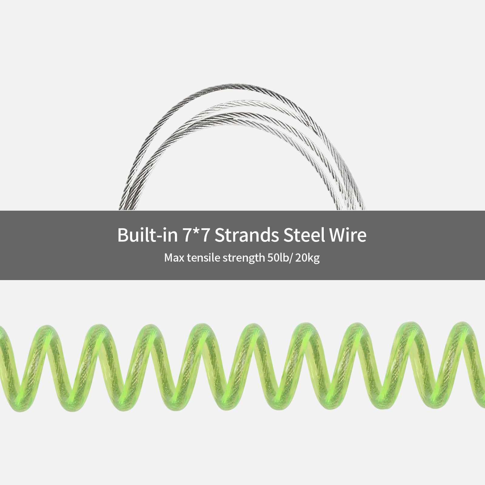 Vefungyan Fishing Pole Safety Tether Lanyard: Heavy Duty Kayak Paddle Leash Retractable and tie Strap Float Keychain for Paddle Board (Green) 4