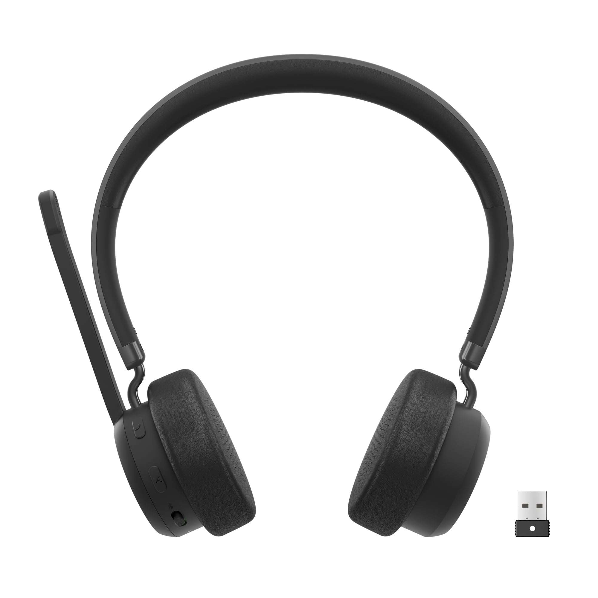 Lenovo Wireless VoIP Headset Teams Certified, Noise-Canceling Mic, Bluetooth 5.3 Multipoint, USB-A Receiver, 31-Hour Talk & 60-Hour Playback, Lightweight Over-Ear Design, Replaceable Earcups 1