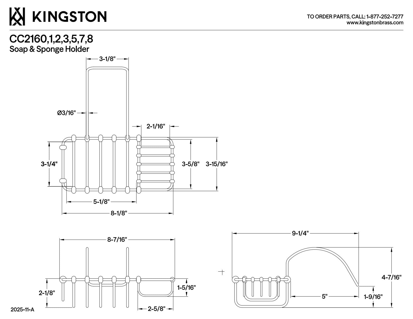Kingston Brass CC2162 Clawfoot Tub Rim Soap and Sponge Holder, Polished Brass 5