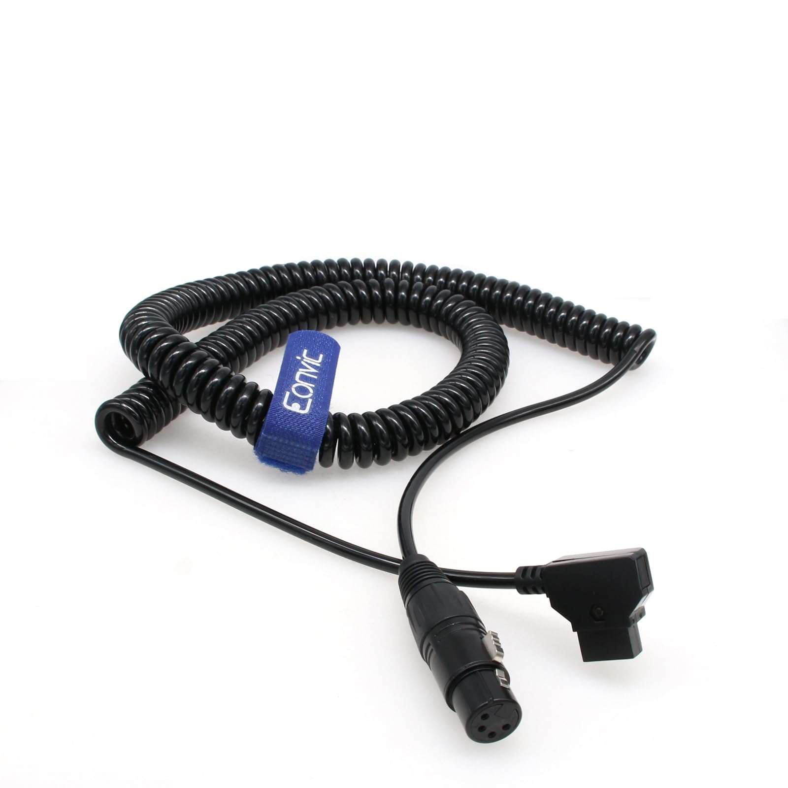 New D-Tap Male to Female 4-Pin XLR Cable for Power Supply Battery Adapter (Coiled，4M After Stretch 4