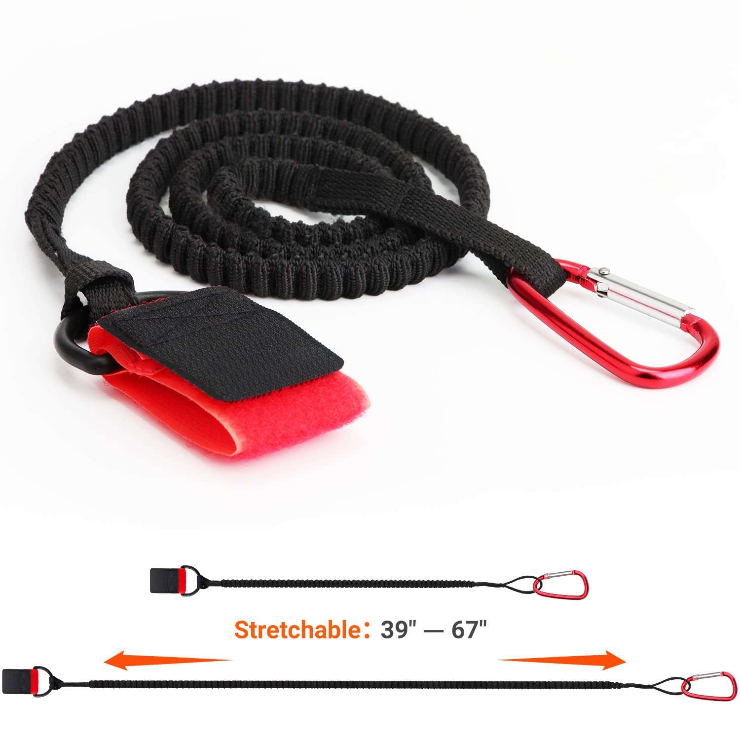 Boncas Paddle Leash Stretchable Kayak Paddle Coiled Leash for Kayak and SUP Paddles, Fishing Poles Rods 4 Pack 3