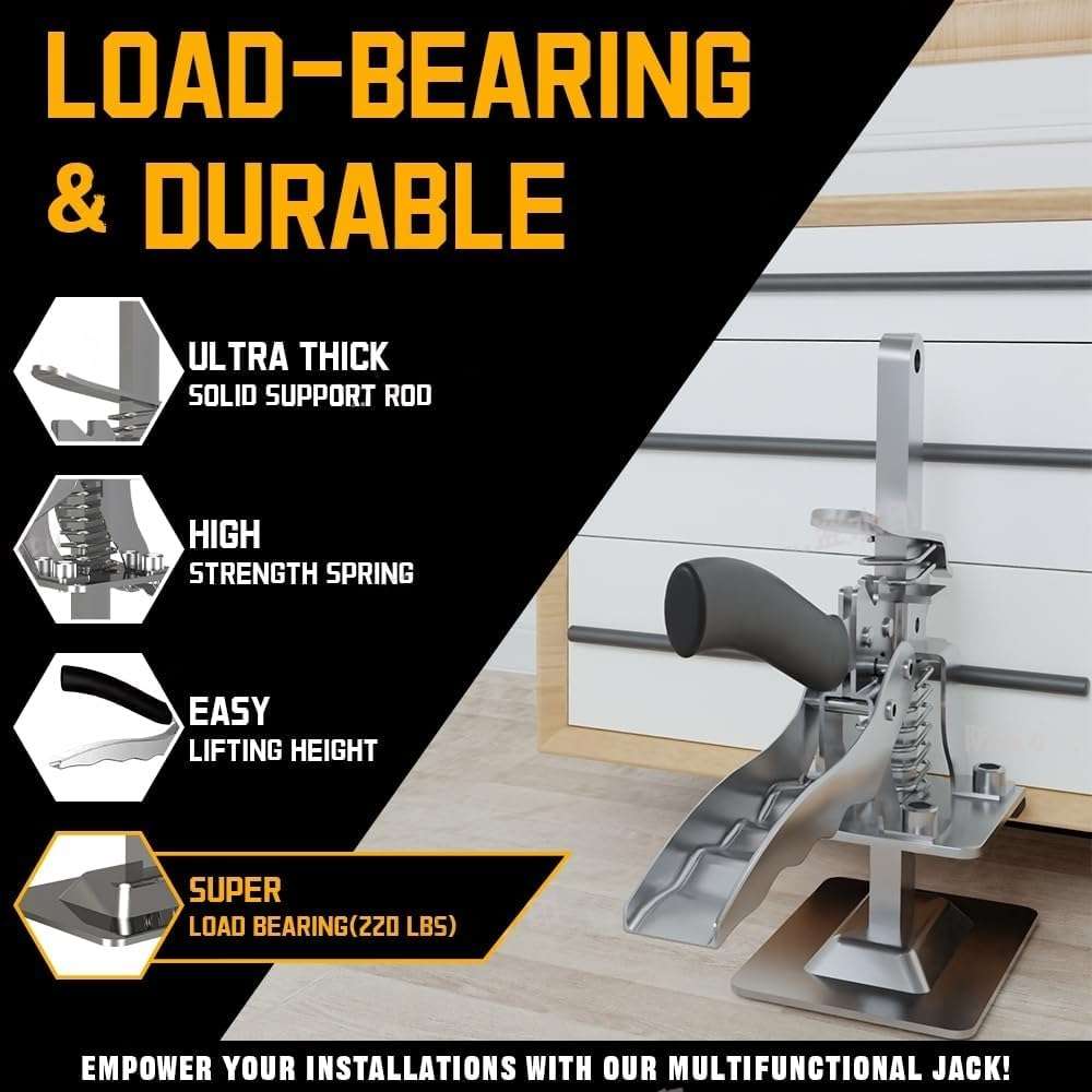 GRILAX Labor-Saving Arm Jack – 8-Inch Multifunctional Furniture Lifter for Cabinet and Door Installation, Lifts Up to 220 LBS, 3.9-inch Hand Lift (1 Piece | Solid Rod) 3