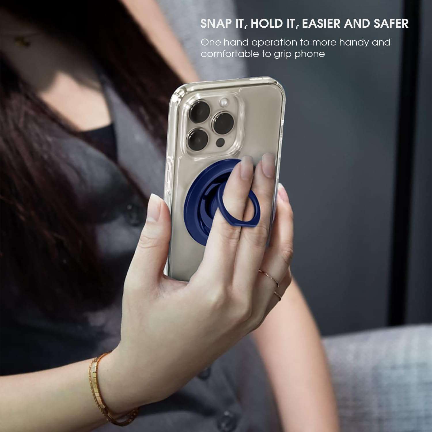 GRIPP® Mag Ring Mount MagSafe Ring Holder Compatible with iPhone 16/15/14/13/12 Series | Adjustable Kickstand Metal Magnetic Mount | MagSafe Accessories | Easily Removable Phone Holder - Blue 4