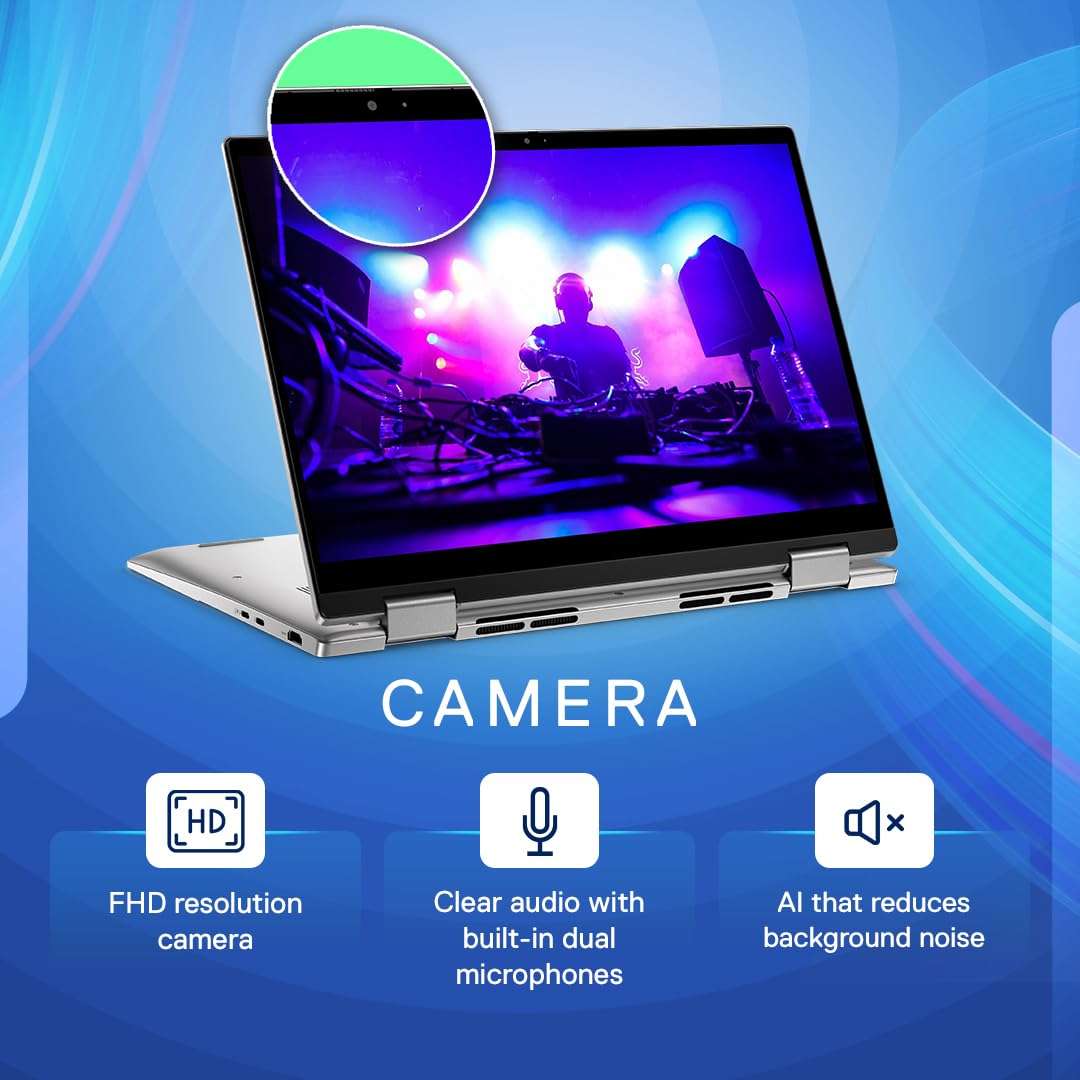 Dell Inspiron 7430 2in1 Touch Laptop, 13th Gen Intel i5-1335U/16GB/512GB SSD/14.0" (35.56cm) FHD+ 16:10 Aspect Ratio/Active Pen/Backlit KB + FPR/Win 11 + MSO'21/McAfee 15 Month/Platinum Silver/1.58kg 4