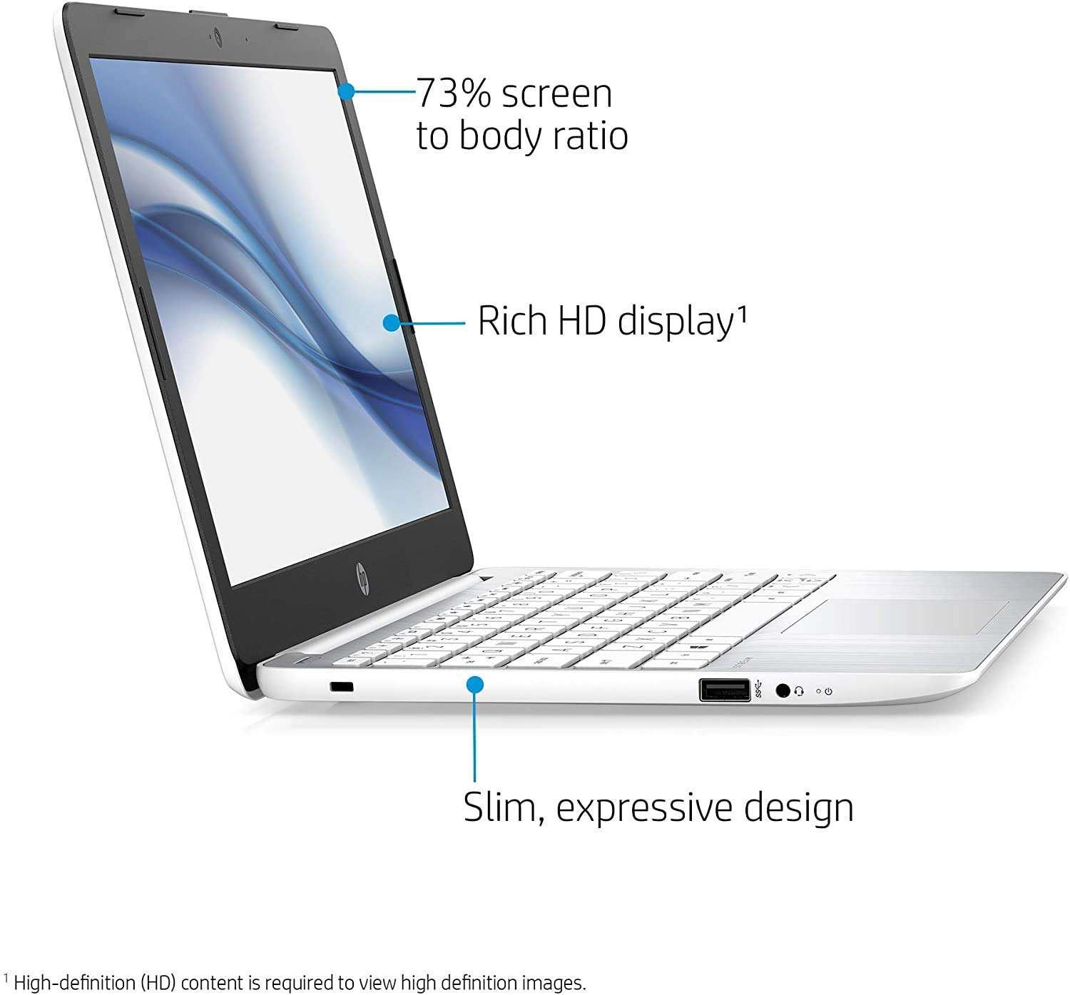 HP Stream 11 Premium Laptop Computer I 11.6" Diagonal HD SVA Anti-Glare Display I Intel Celeron N4000 I 4GB DDR4 64GB eMMC + 128GB SD Card I USB-C Office365 Win10 White + 32GB MicroSD Card 3