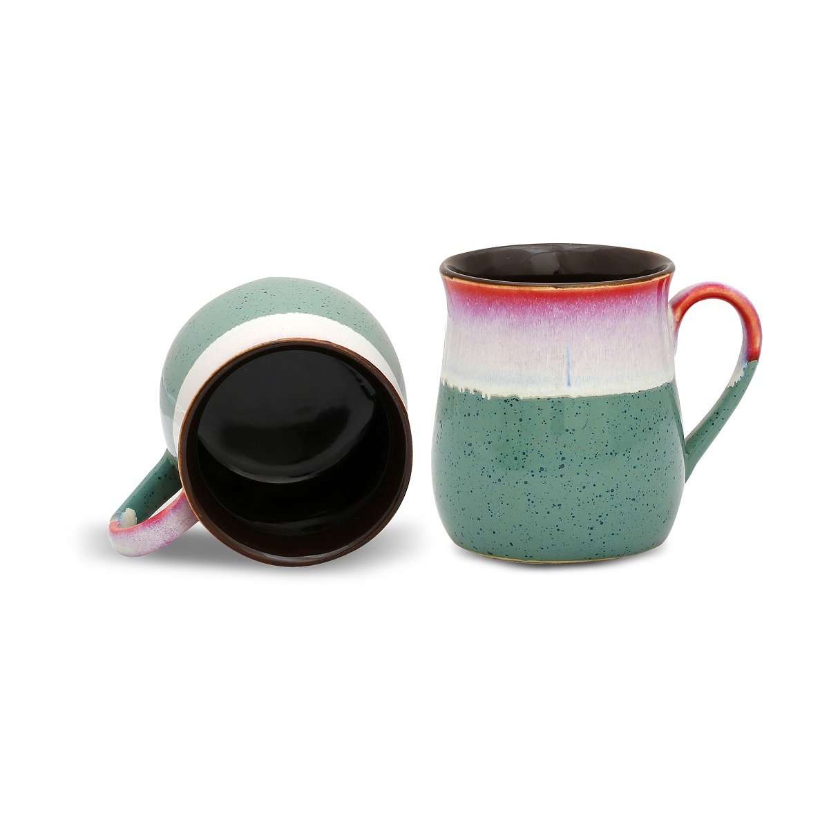 Caffeine Ceramic Handmade Multicolor Studio Tea Cups (Set of 6) 3