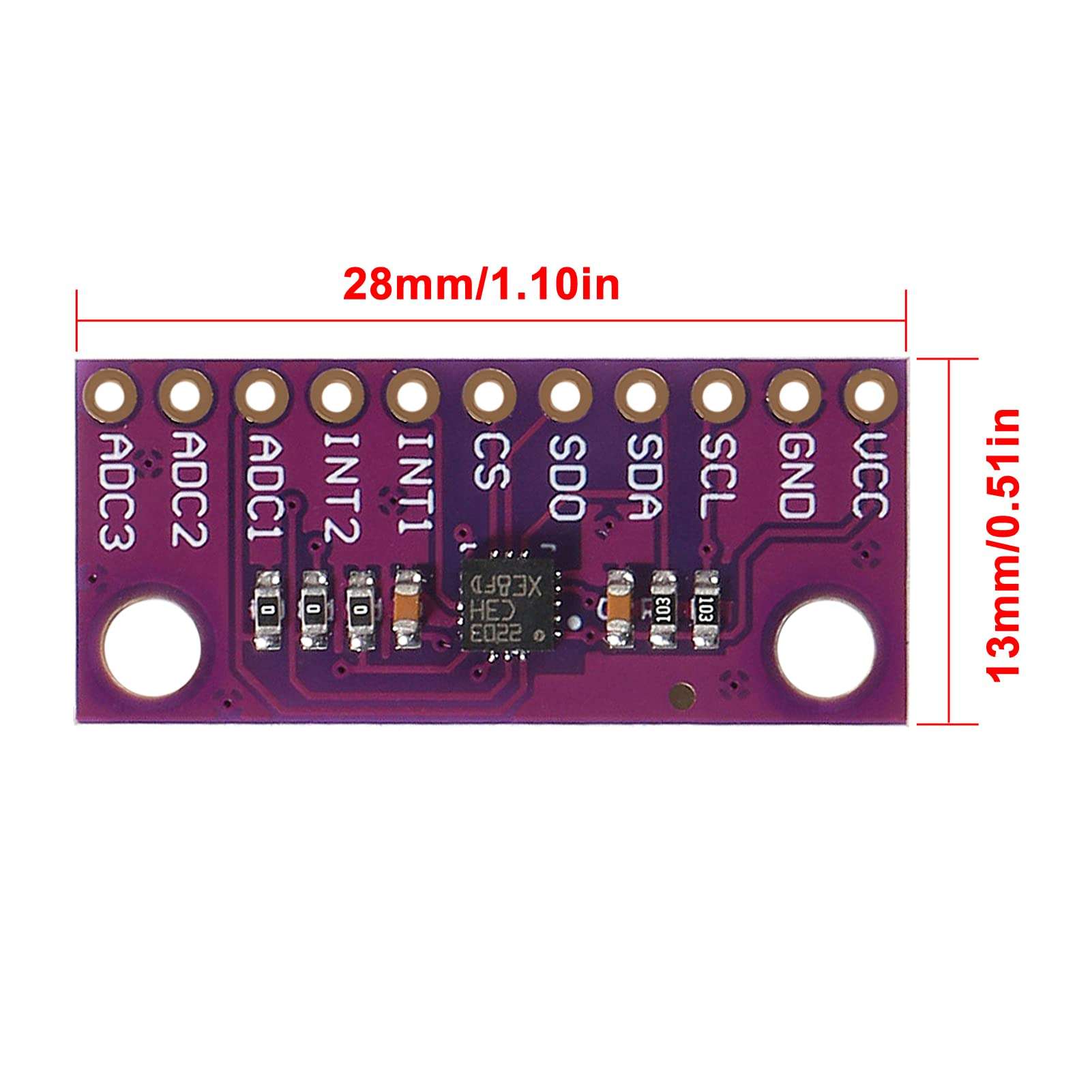 3Pcs LIS3DH 3-axis Accelerometer Triaxial Development Board high-Resolution LIS3DH Sensor 1.71V to 3.6V I2C SPI Output Interface Replace ADXL345 Built-in Temperature Sensor 5