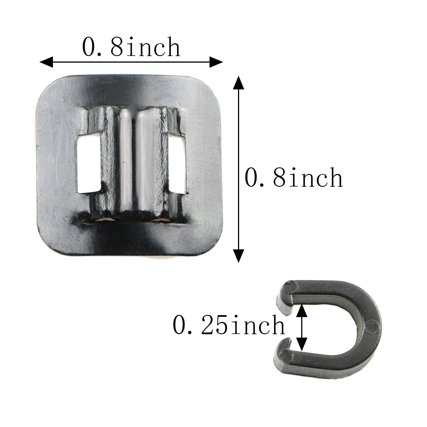 MEETOOT 6 Sets Bike Oil Tube Fixed Clamp Bicycle Folding Brake Cable Buckle Road Bike Line Guide Tubing Fixed Clamp C Shape Cord Holder Aluminum Alloy Base Wire Seat (with Plastic Buckle) 3