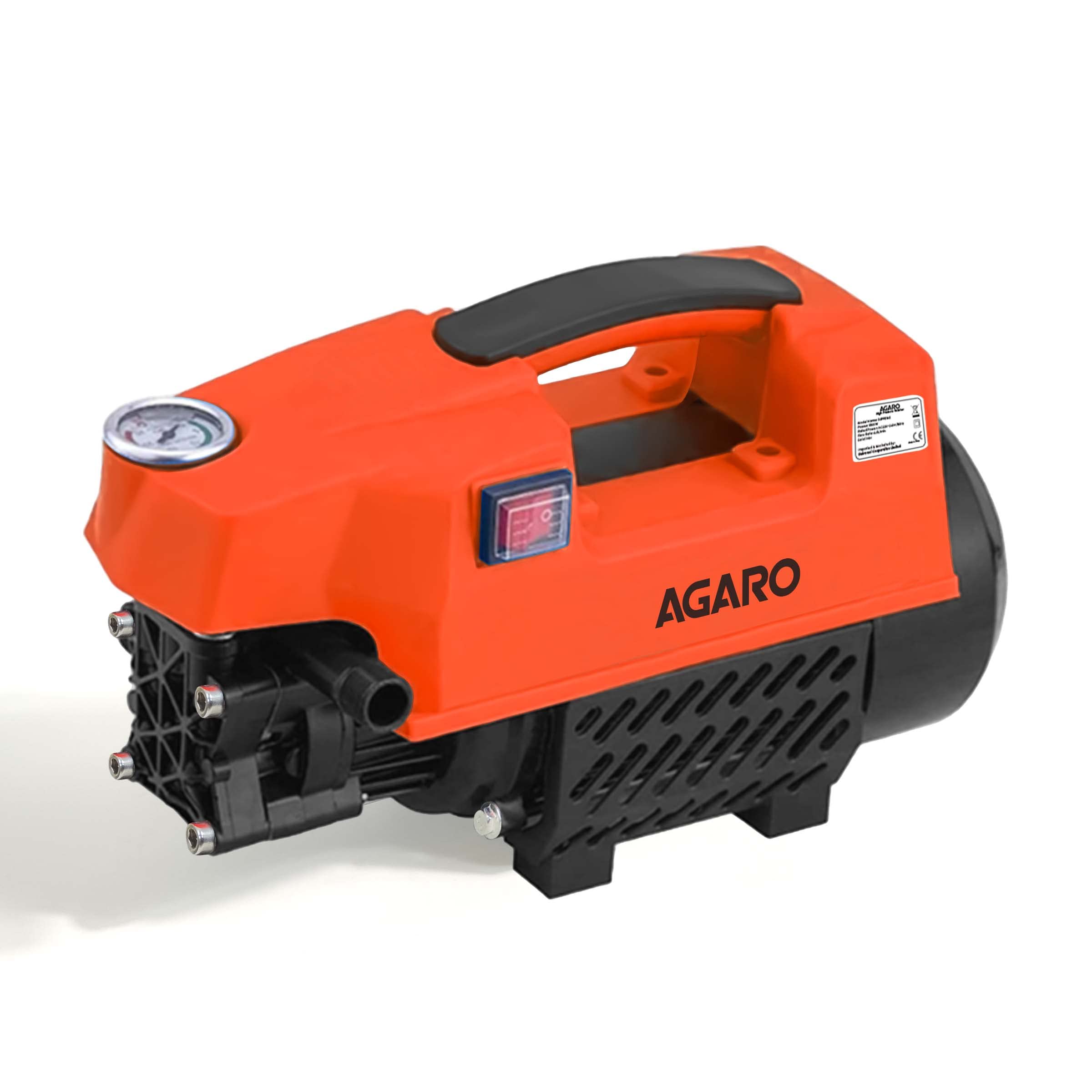 AGARO Supreme High Pressure Washer, 1800 Watts, 120 Bars, 6.5L/Min Flow Rate, 8 Meters Outlet Hose, Portable, for Car,Bike and Home Cleaning Purpose, Black and Orange 1