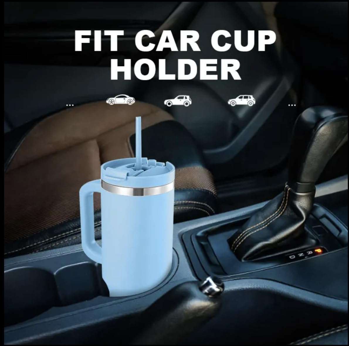 40oz Insulated Stainless Steel Tumbler with Handle – Double Wall Vacuum Flask Water Bottle 5