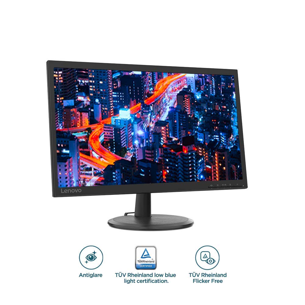 Lenovo D22-20 21.5" Work & Play Monitor, 1920x1080 FHD TN Panel, LED Backlit, 75Hz 5ms Response time, 1VGA Port, 1HDMI, with HDMI Cable, Audio Out, VESA Mount, TÜV Rheinl& Low Blue Light for Eye Care 3