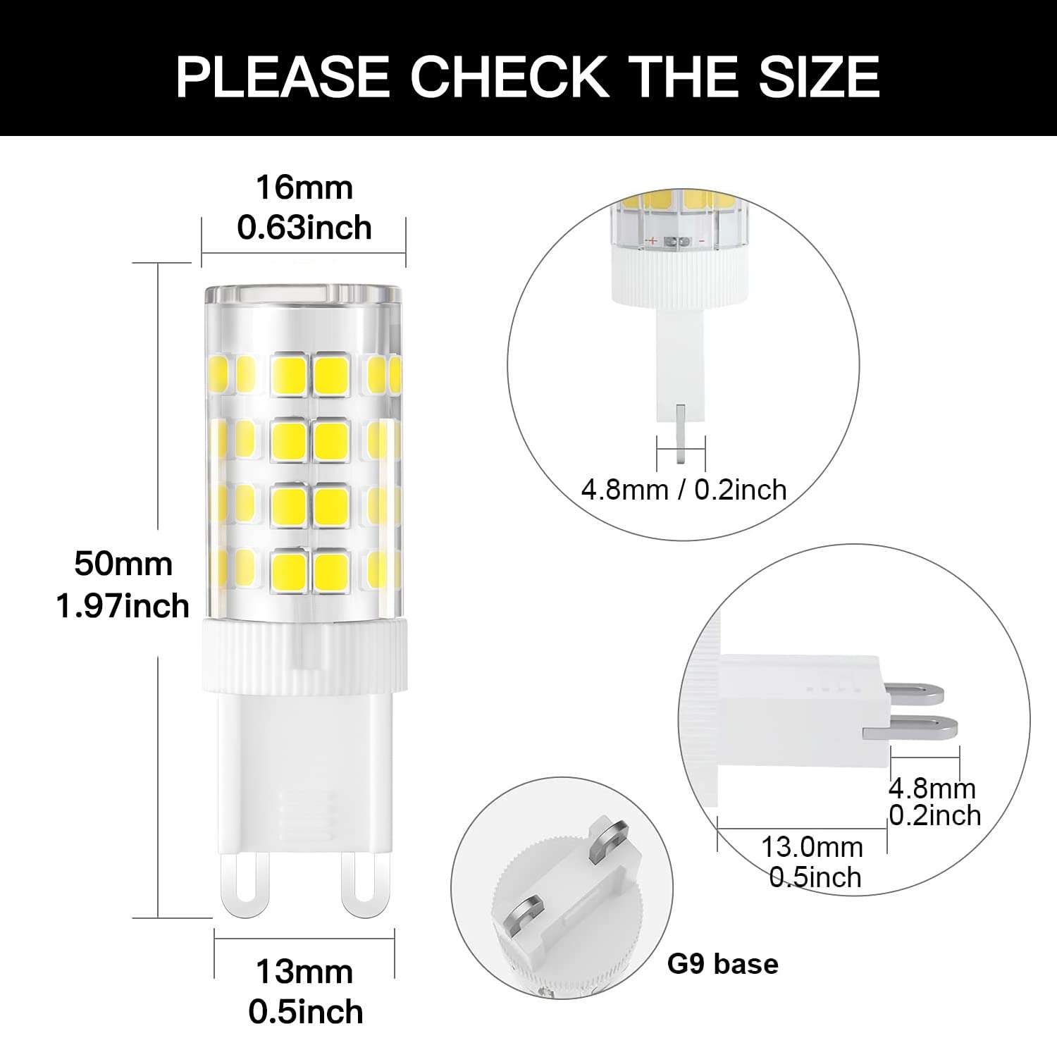 G9 LED Bulb 120V 4W 40W Halogen Equivalent Double Pin Base LED Bulb Soft White Light 6000K No Flicker Non-Dimmable Chandelier Lighting 360° Beam Angle Bulb 6 Piece Set (White Light 6000K) 4