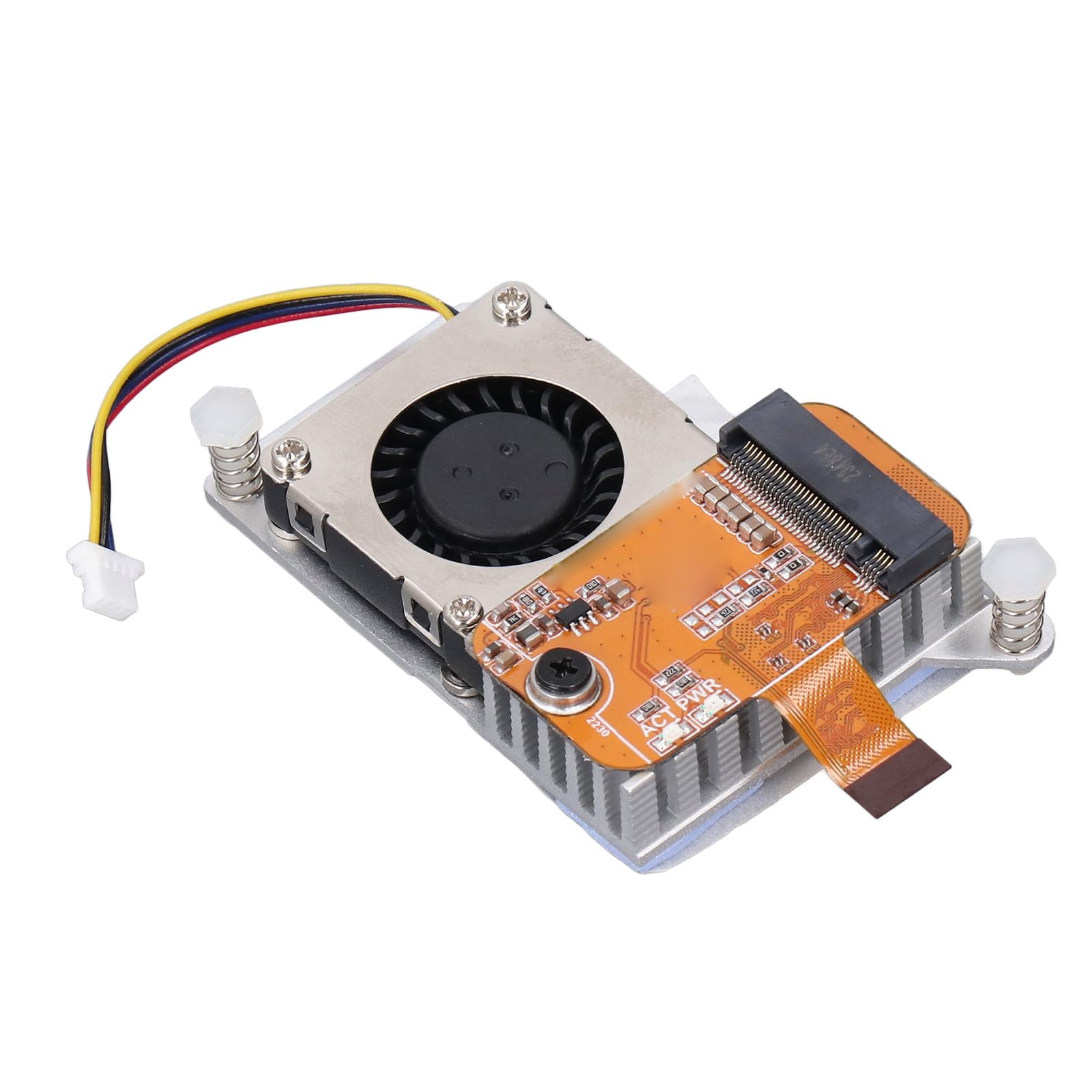 RPi 5 PCIe to M.2 NVMe SSD Adapter Board with Cooling Fan for 2230 Solid State Disk