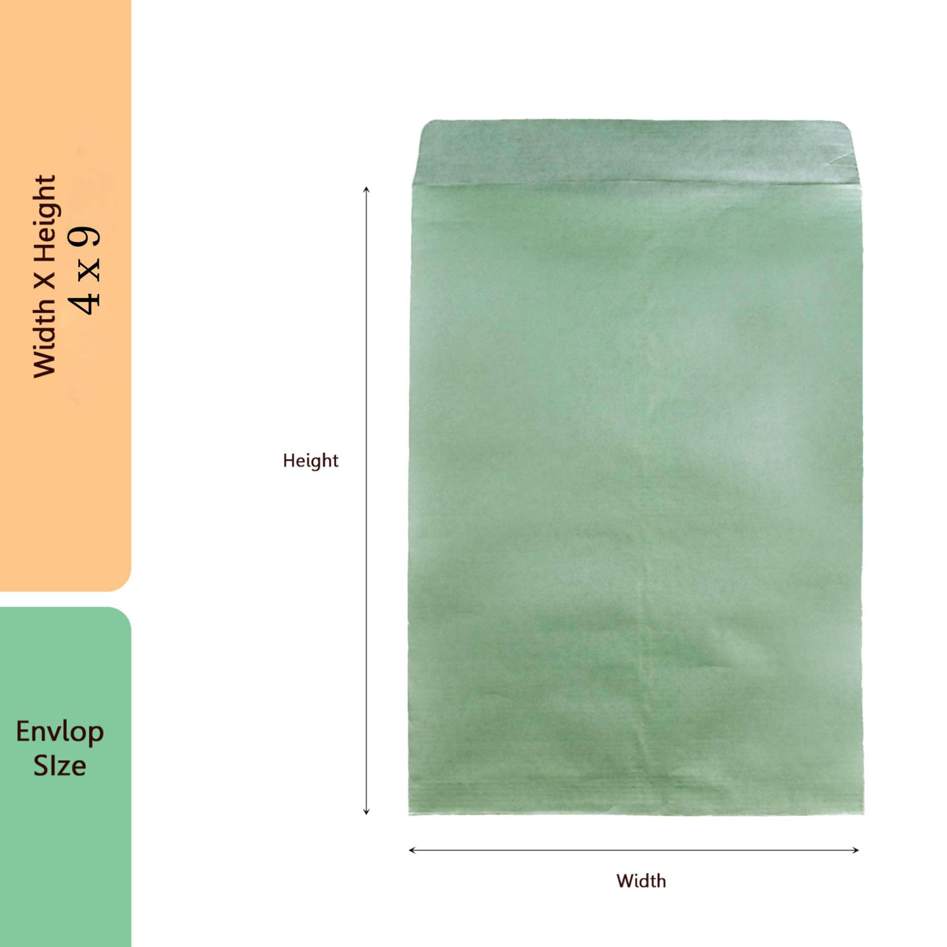CUBIC- 9 X 4 Green clothline Envelope (Pack of 50) 3