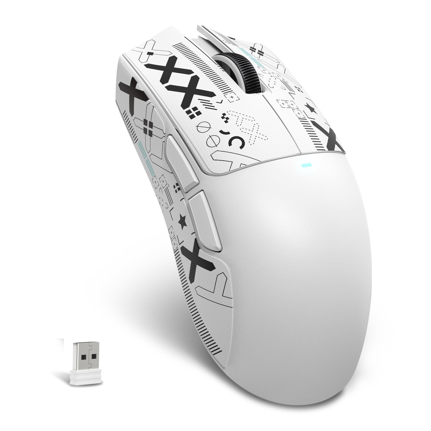 ATTACK SHARK X11SE Ultra-Light Wireless Gaming Mouse, Tri-Mode-2.4G/USB-C Wired/BT, PixArt PAW3311 Gaming Sensor, 22KDPI, 5 Programmable Buttons for Laptop, PC, Mac Gamer (White&Sticker)
